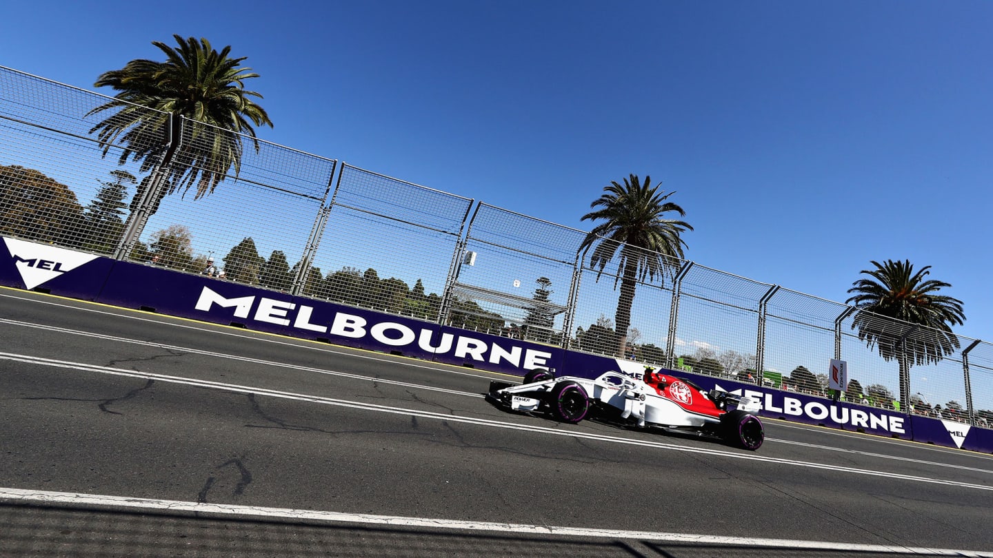 MELBOURNE, AUSTRALIA - MARCH 23: Charles Leclerc of Monaco driving the (16) Alfa Romeo Sauber F1