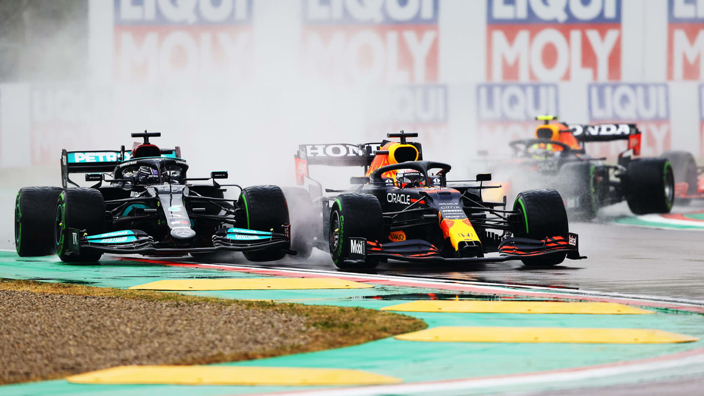 IMOLA, ITALY - APRIL 18: Lewis Hamilton of Great Britain driving the (44) Mercedes AMG Petronas F1