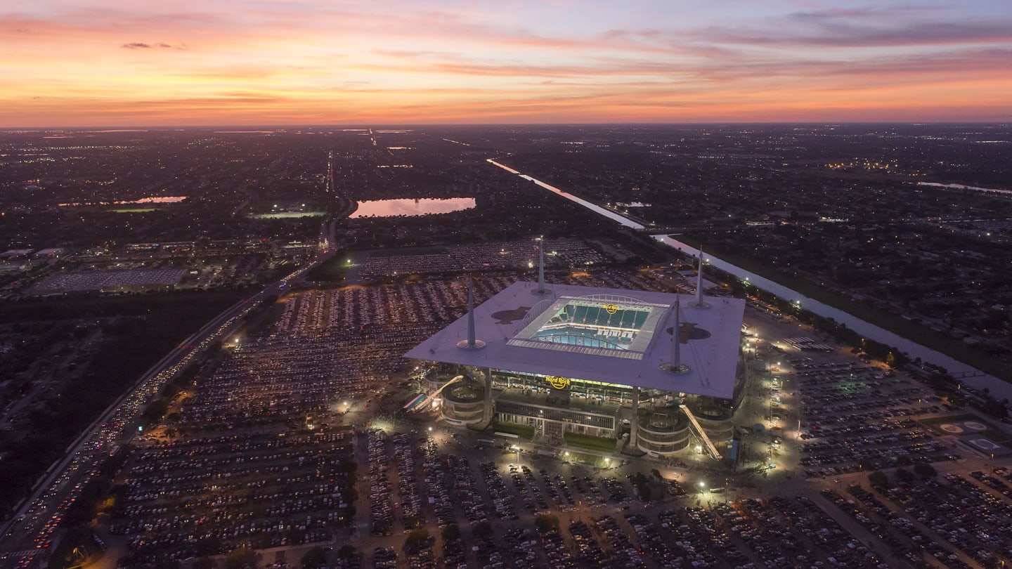 Aerial images of Hard Rock Stadium in Miami Gardens, FL on October 8th, 2016. (Ben Dickmann/Miami