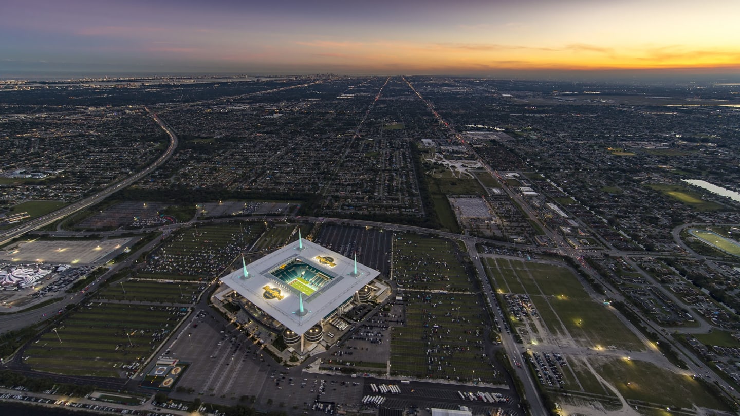 Aerial Images of Hard Rock Stadium on December 11, 2017 in Miami Gardens, Florida. (Ben