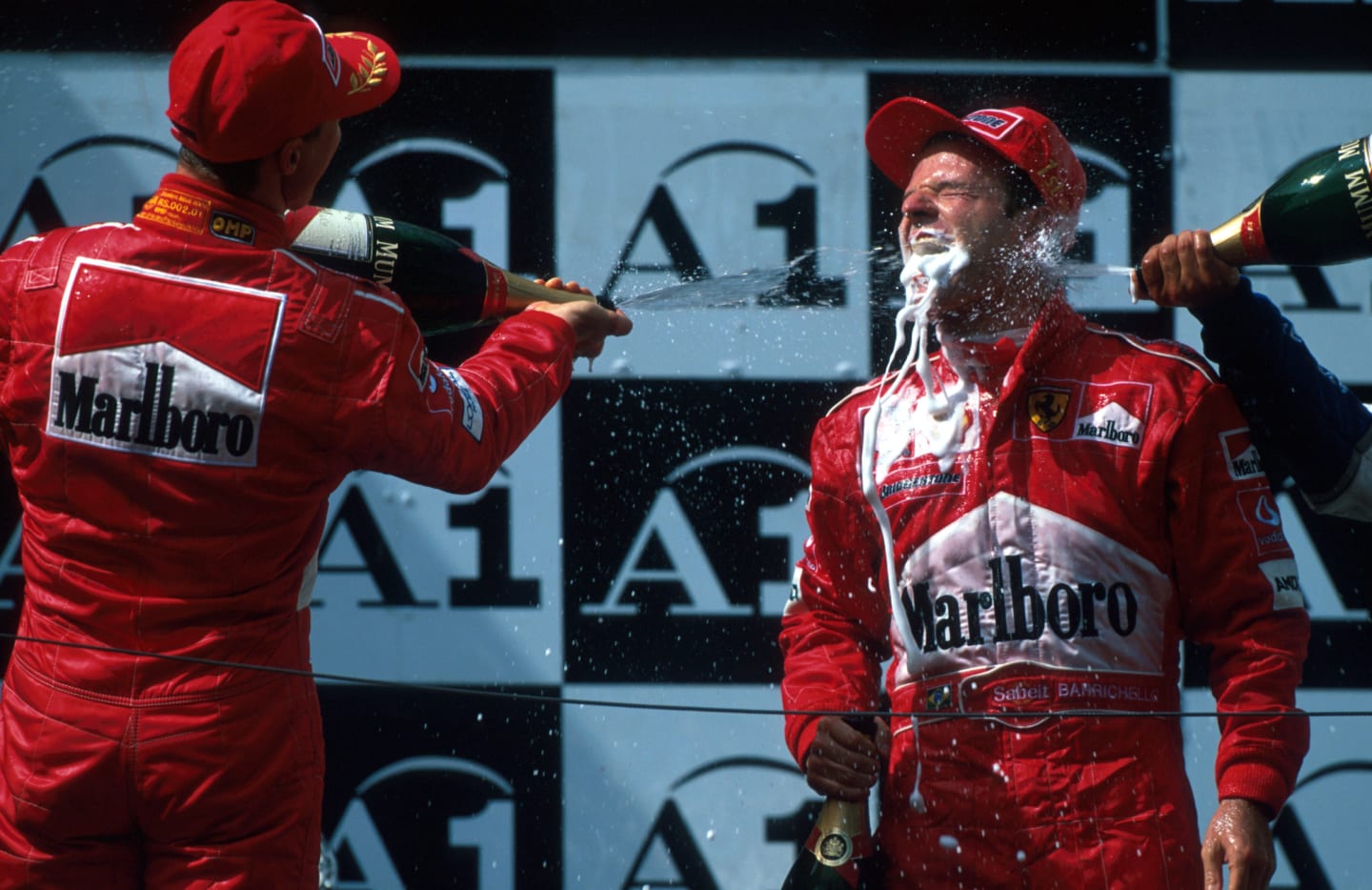 L-R: Michael Schumacher (GER) Ferrari race winner, Rubens Barrichello (BRA) Ferrari, 2nd