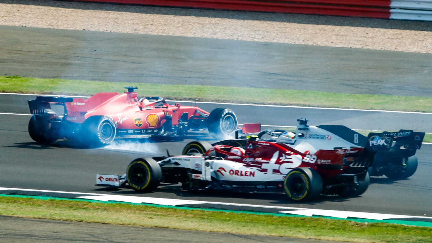 05 VETTEL Sebastian (ger), Scuderia Ferrari SF1000, spun at the start of the race during the Emirates Formula 1 70th Anniversary Grand Prix 2020, from August 07 to 09, 2020 on the Silverstone Circuit, in Silverstone, United Kingdom - Photo Florent Gooden / DPPI