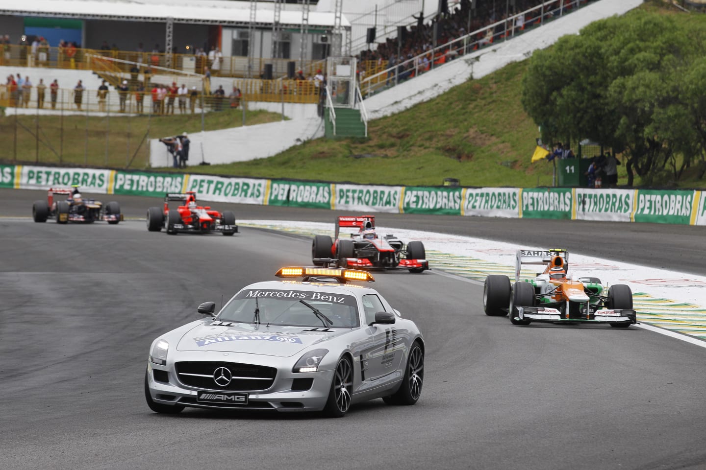 Interlagos, Sao Paulo, Brazil.
Sunday 25th November 2012.
The Safety Car leads Nico Hulkenberg,