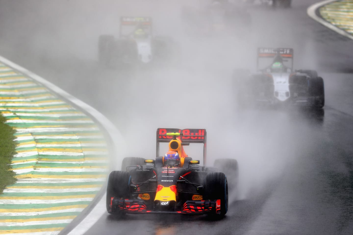 SAO PAULO, BRAZIL - NOVEMBER 13:  Max Verstappen of the Netherlands driving the (33) Red Bull
