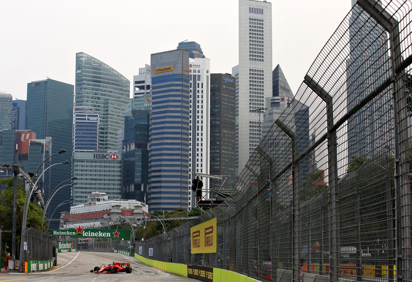 SINGAPORE, SINGAPORE - SEPTEMBER 20: Sebastian Vettel of Germany driving the (5) Scuderia Ferrari