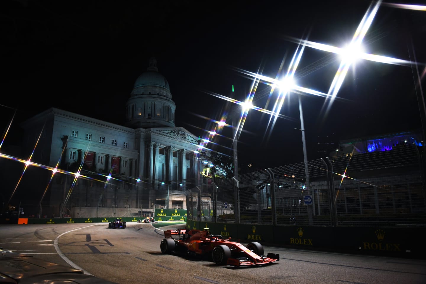 SINGAPORE, SINGAPORE - SEPTEMBER 22: Charles Leclerc of Monaco driving the (16) Scuderia Ferrari