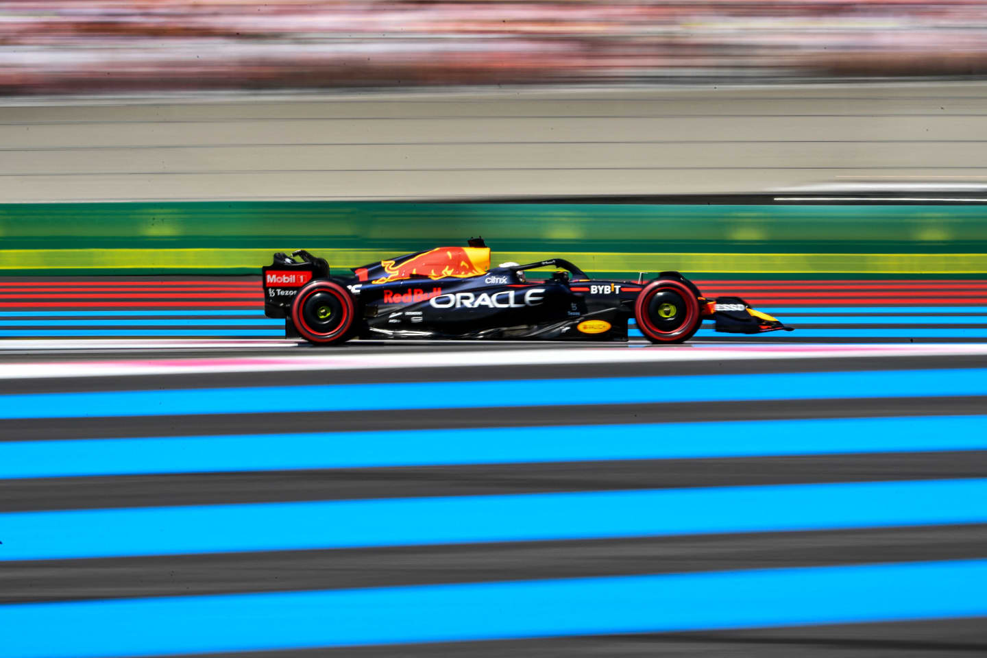 Red Bull Racing's Dutch driver Max Verstappen steers his car during the qualifying session ahead of the French Formula One Grand Prix at the Circuit Paul Ricard in Le Castellet, southern France, on July 23, 2022. (Photo by Sylvain THOMAS / AFP) (Photo by SYLVAIN THOMAS/AFP via Getty Images)