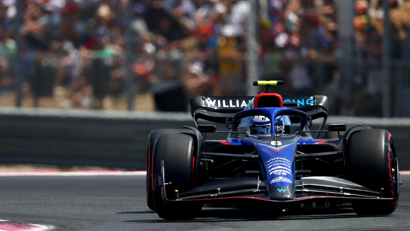 LE CASTELLET, FRANCE - JULY 23: Nicholas Latifi of Canada driving the (6) Williams FW44 Mercedes on track during final practice ahead of the F1 Grand Prix of France at Circuit Paul Ricard on July 23, 2022 in Le Castellet, France. (Photo by Dan Istitene - Formula 1/Formula 1 via Getty Images)