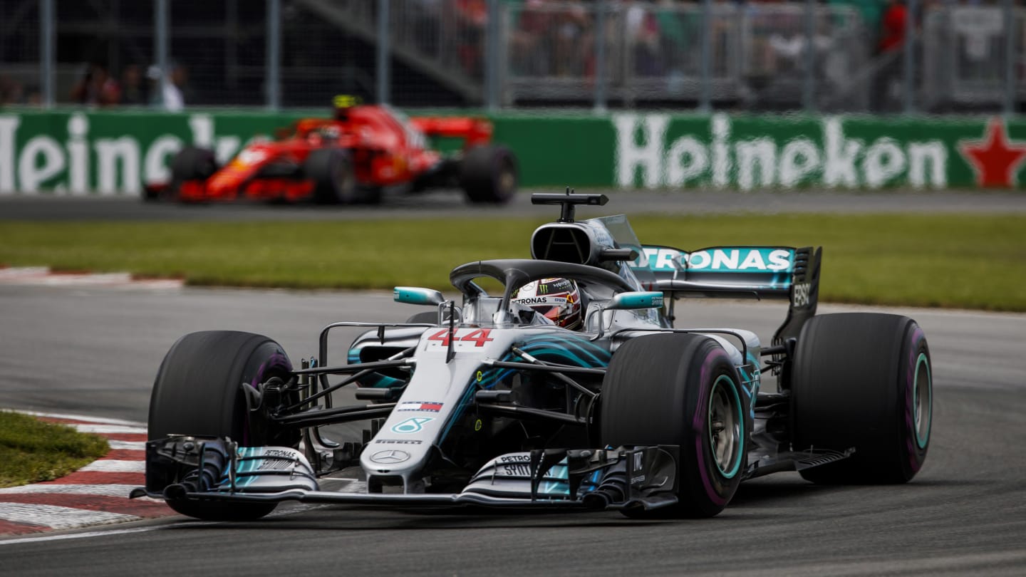 CIRCUIT GILLES-VILLENEUVE, CANADA - JUNE 10: Lewis Hamilton, Mercedes AMG F1 W09 during the