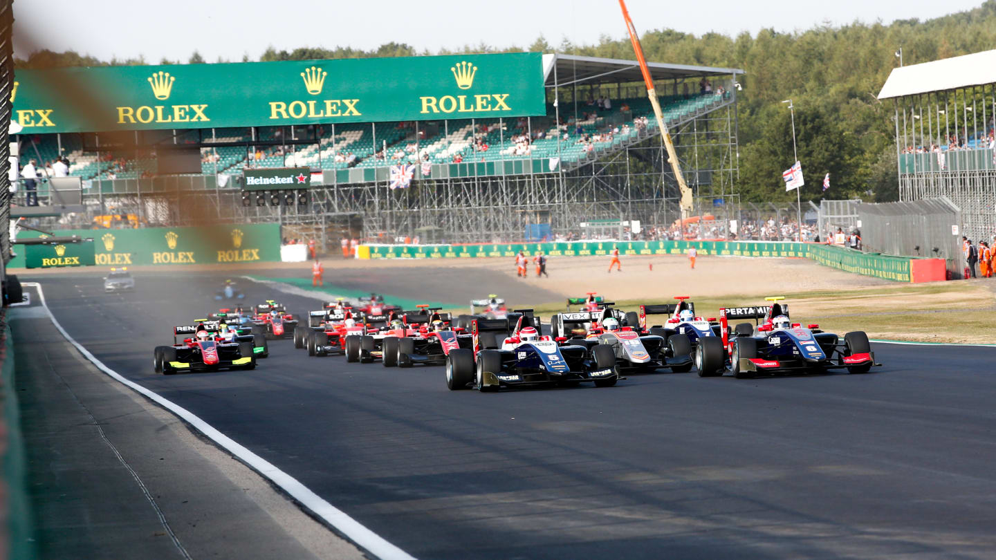 SILVERSTONE, UNITED KINGDOM - JULY 08: Start of the Second GP3 race during the Silverstone at