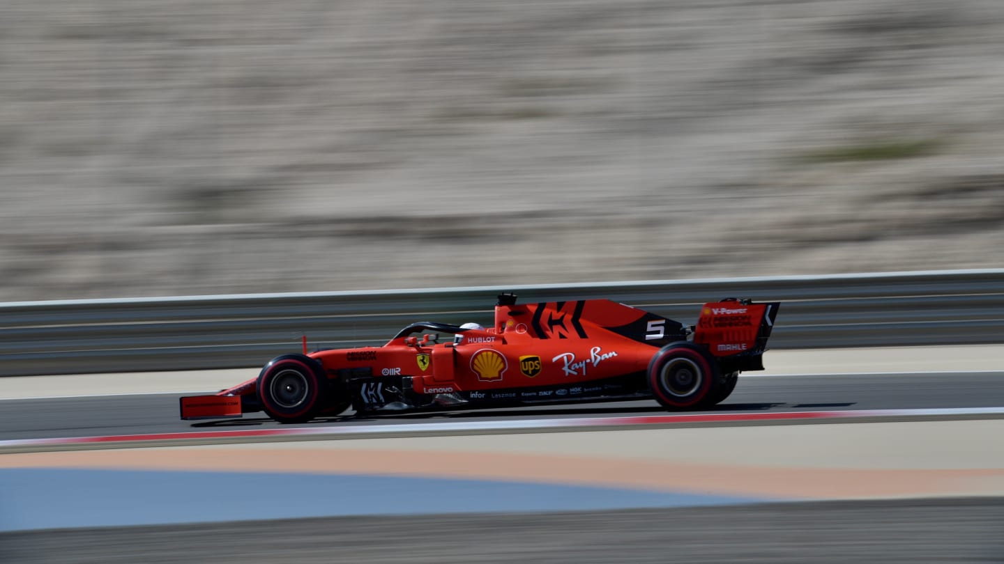 BAHRAIN INTERNATIONAL CIRCUIT, BAHRAIN - MARCH 29: Sebastian Vettel, Ferrari SF90 during the