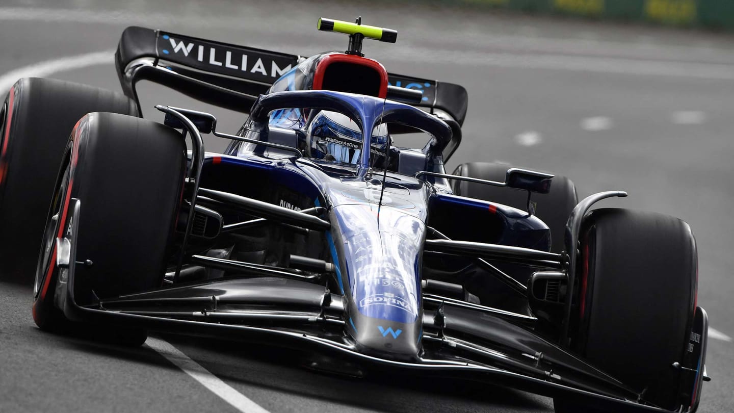 Williams' Canadian driver Nicholas Latifi drives during the third practice session ahead of the 2022 Formula One Australian Grand Prix at the Albert Park Circuit in Melbourne on April 9, 2022