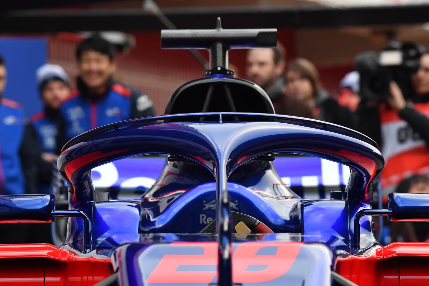 Scuderia Toro Rosso STR13 halo at Formula One Testing, Day One, Barcelona, Spain, 26 February 2018. © Sutton Images