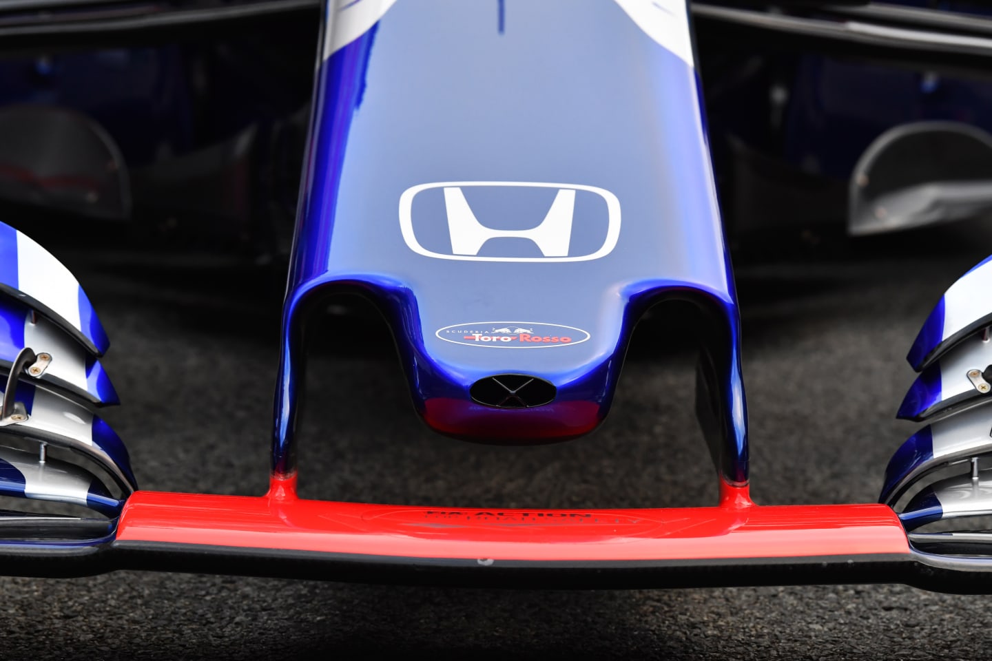 Scuderia Toro Rosso STR13 nose detail at Formula One Testing, Day One, Barcelona, Spain, 26 February 2018.