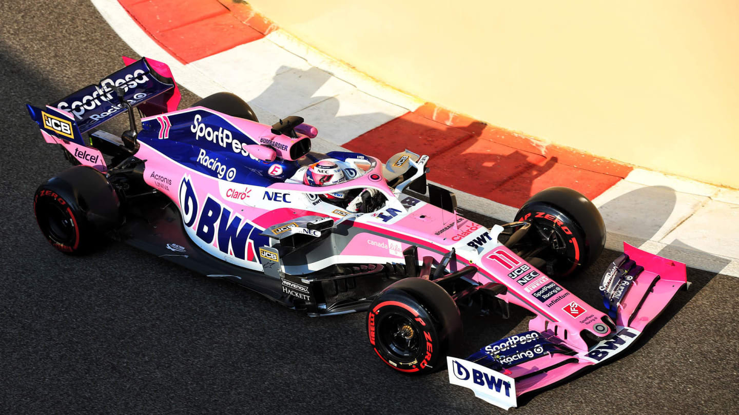 Sergio Perez (MEX) Racing Point F1 Team RP19.
03.12.2019. Formula 1 Testing, Yas Marina Circuit, Abu Dhabi, Tuesday.
- www.xpbimages.com, EMail: requests@xpbimages.com Â© Copyright: Batchelor / XPB Images