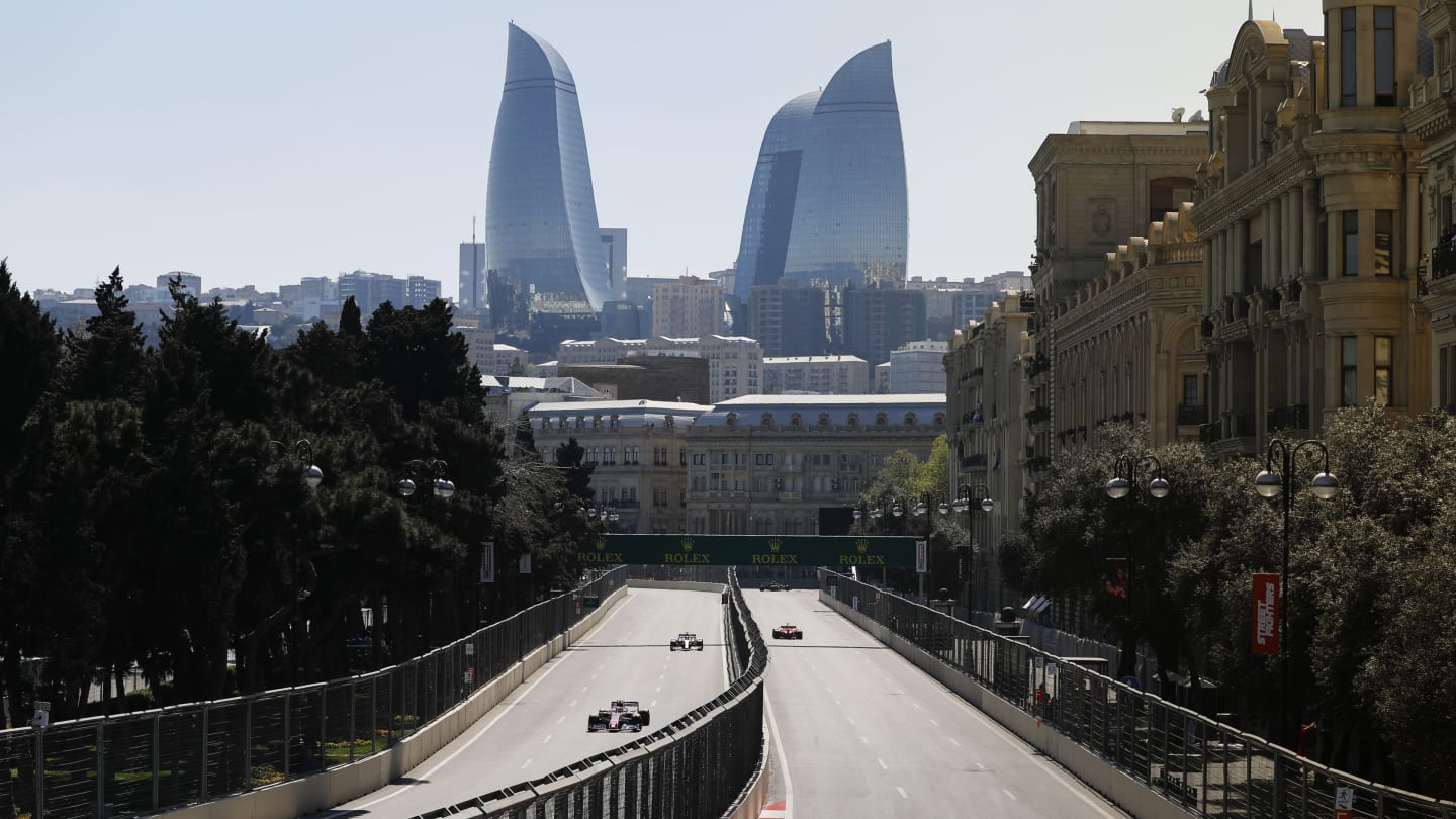 BAKU CITY CIRCUIT, AZERBAIJAN - APRIL 27: Lance Stroll, Racing Point RP19 during the Azerbaijan GP