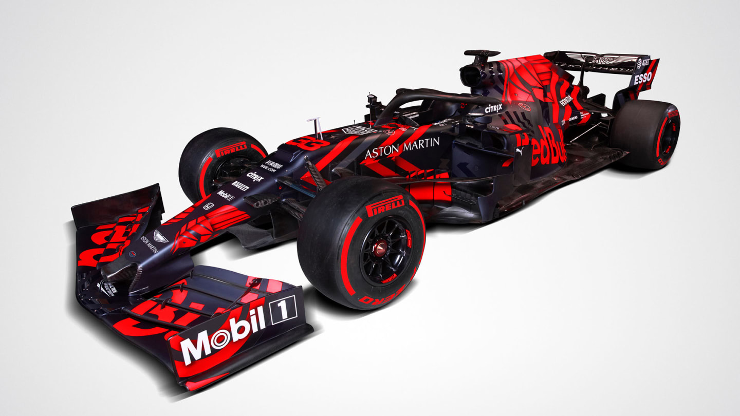 NORTHAMPTON, ENGLAND - FEBRUARY 13: The Aston Martin Red Bull Racing RB15 is revealed at