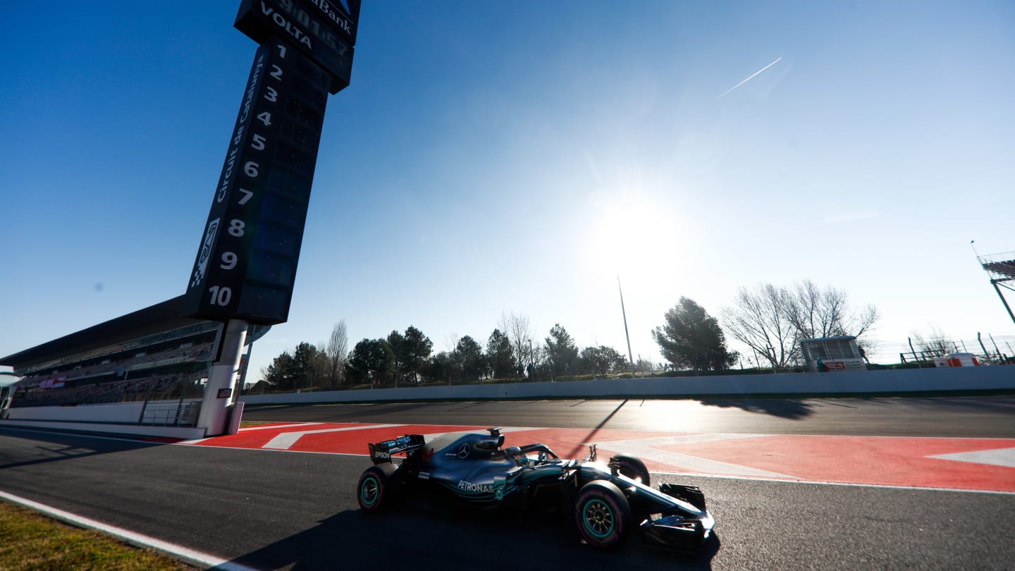 Circuit de Catalunya, Barcelona, Spain.
Friday 09 March 2018.
Lewis Hamilton, Mercedes AMG F1 W09.