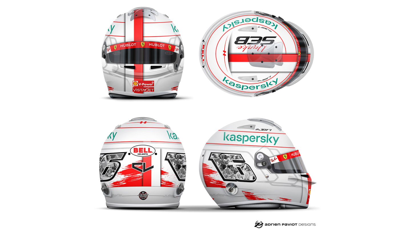 Renders of Charles Leclerc's helmet for the Abu Dhabi Grand Prix