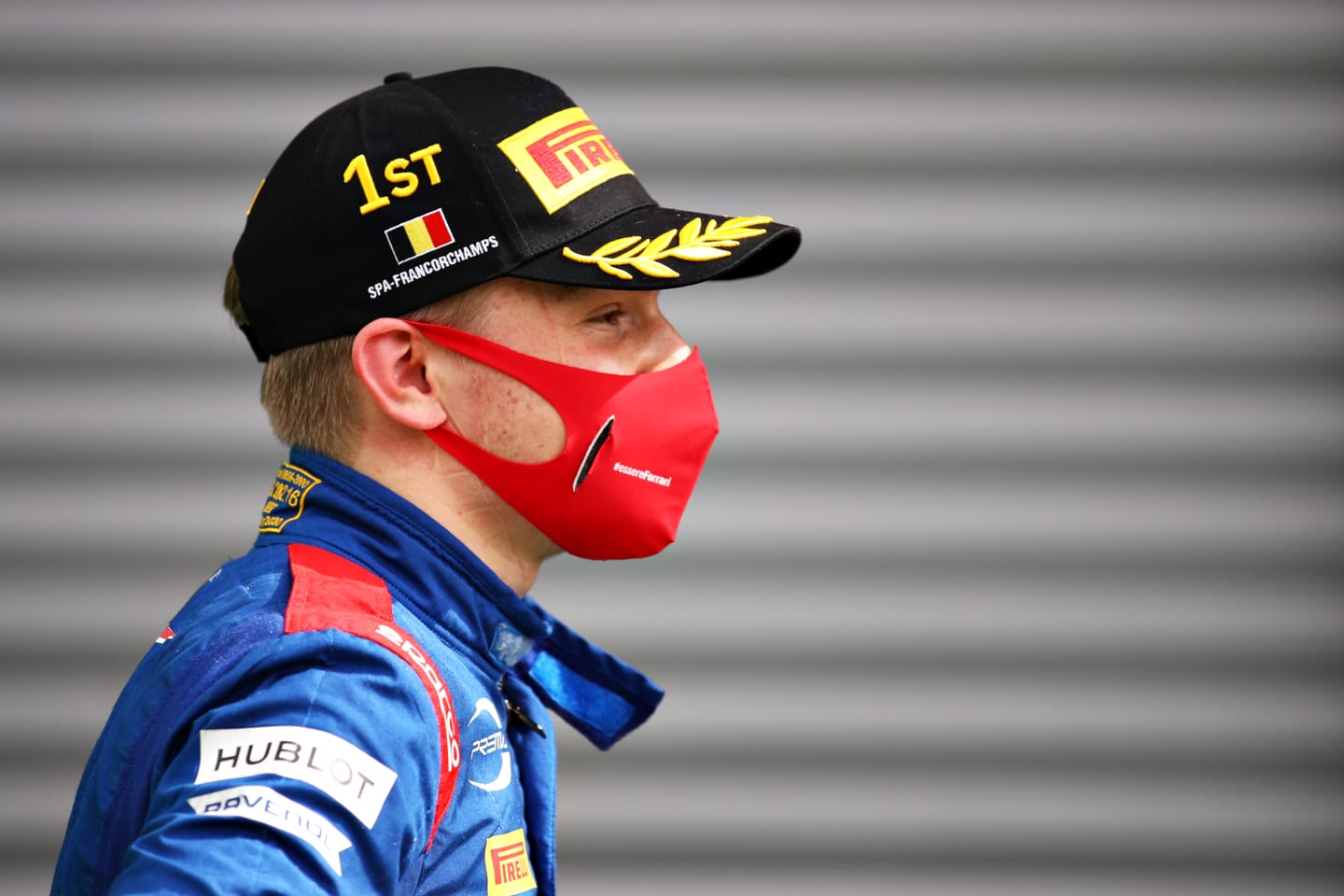 SPA, BELGIUM - AUGUST 30: Race winner Robert Shwartzman of Russia and Prema Racing looks on in parc