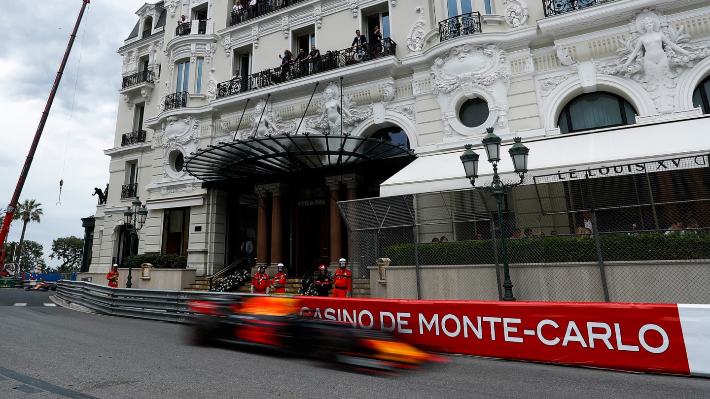 MONTE-CARLO, MONACO - MAY 26:Pierre Gasly of Aston Martin RedBull Racing  passes for the Hotel de