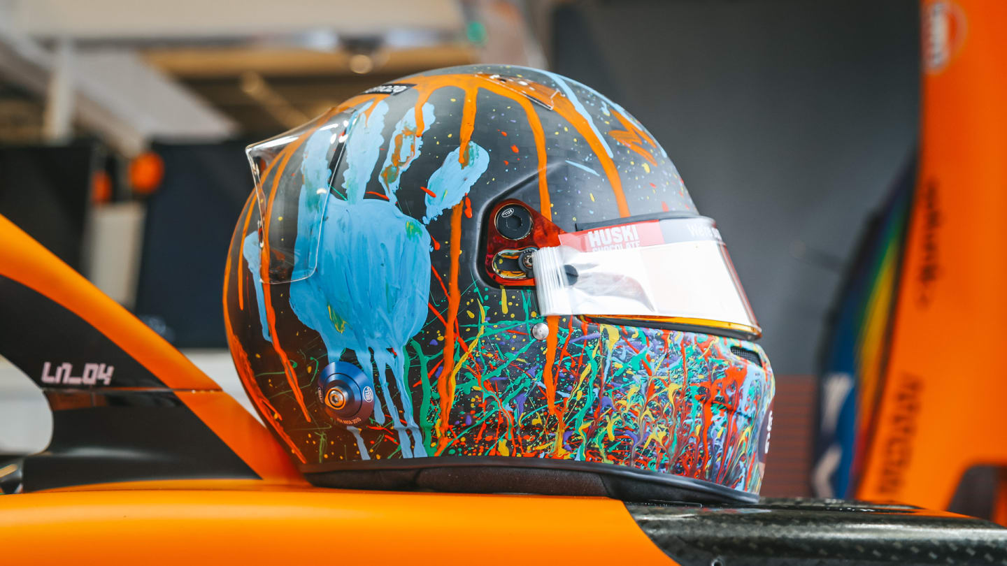 Lando Norris's Mind helmet for the Eifel Grand Prix weekend