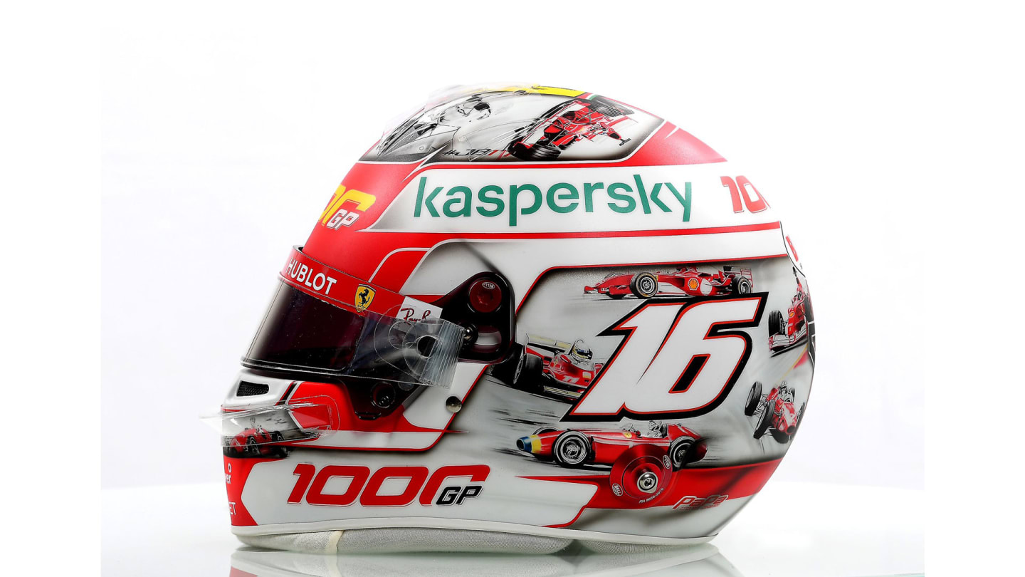Championship winners of Michael Schumacher and Niki Lauda feature on the helmet..