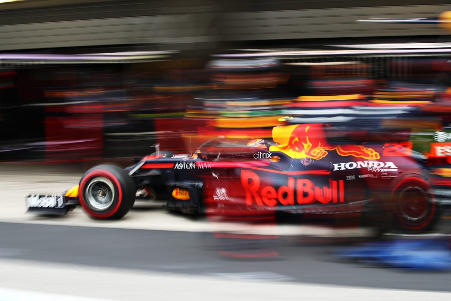 PORTIMAO, PORTUGAL - OCTOBER 25: Alexander Albon of Thailand driving the (23) Aston Martin Red Bull