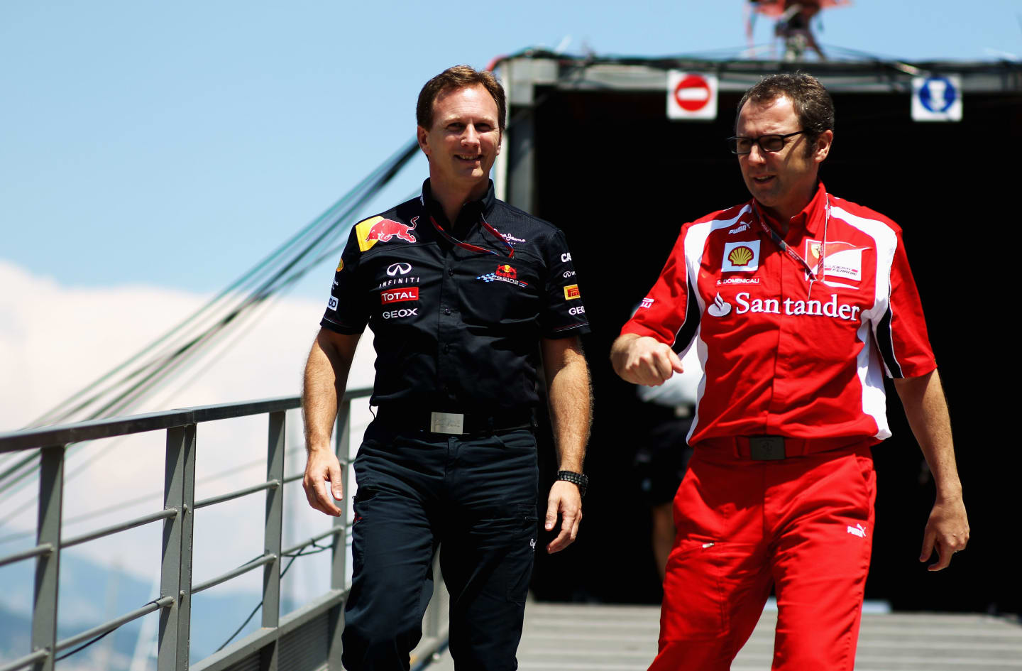 MONTE CARLO, MONACO - MAY 26:  (L-R) Red Bull Racing Team Principal Christian Horner and Ferrari