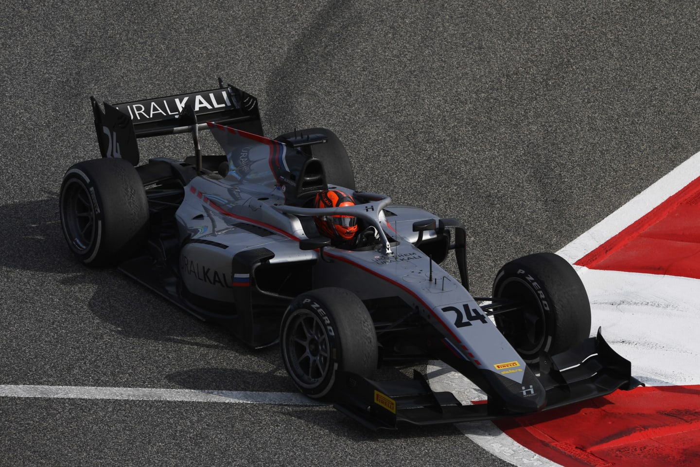 BAHRAIN, BAHRAIN - NOVEMBER 29: Nikita Mazepin of Russia and Hitech Grand Prix (24) drives during