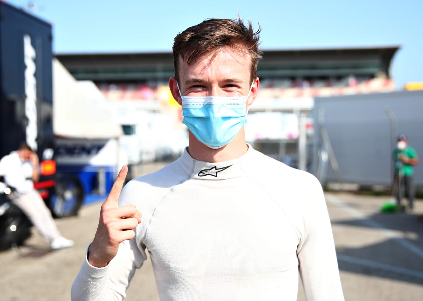 BARCELONA, SPAIN - AUGUST 14: Pole position qualifier Callum Ilott of Great Britain and