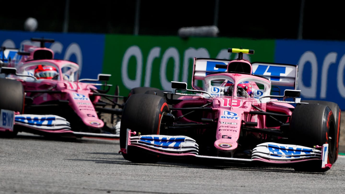 Lance Stroll, Racing Point RP20 and Sergio Perez, Racing Point RP20