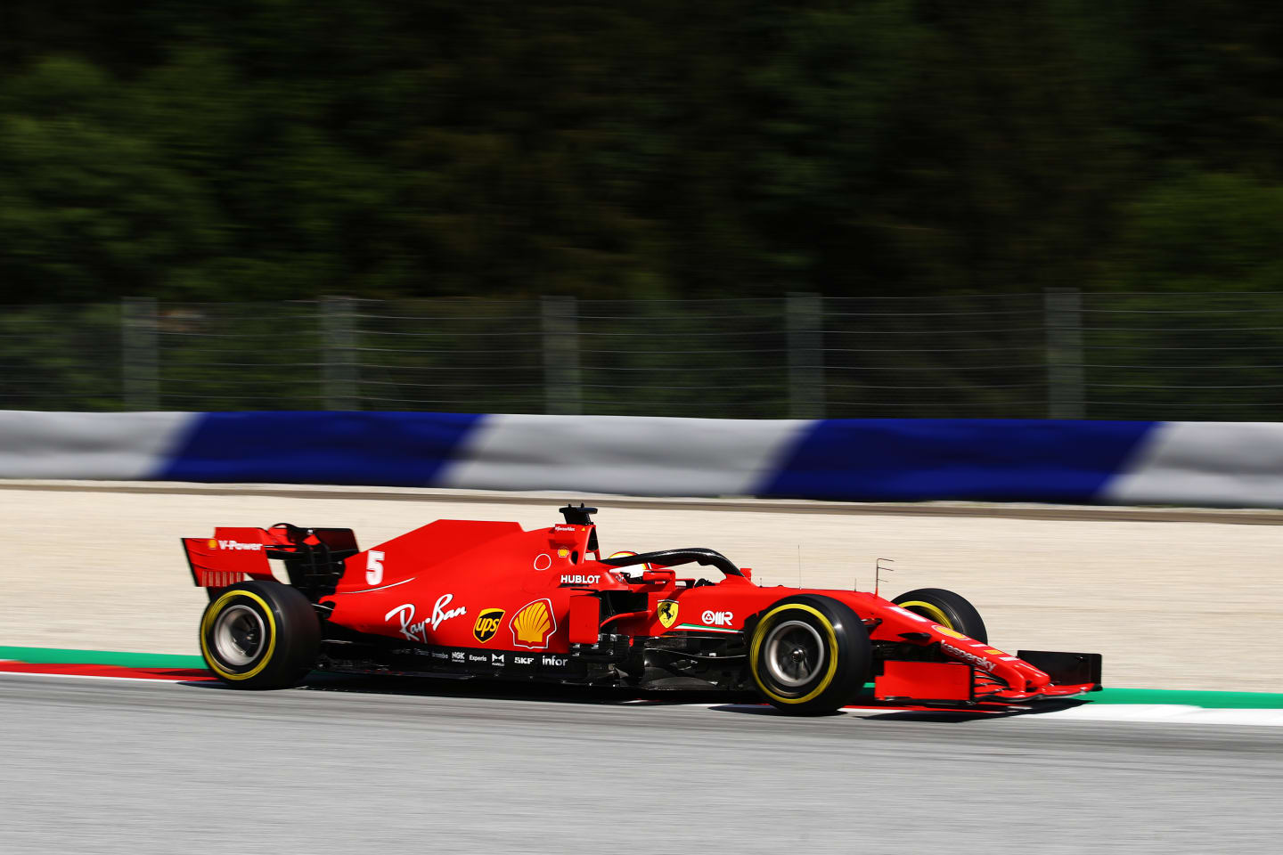 SPIELBERG, AUSTRIA - JULY 10: Sebastian Vettel of Germany driving the (5) Scuderia Ferrari SF1000