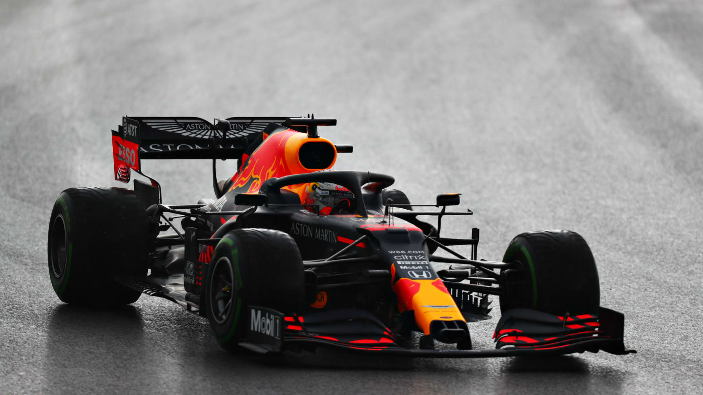 ISTANBUL, TURKEY - NOVEMBER 14: Max Verstappen of the Netherlands driving the (33) Aston Martin Red