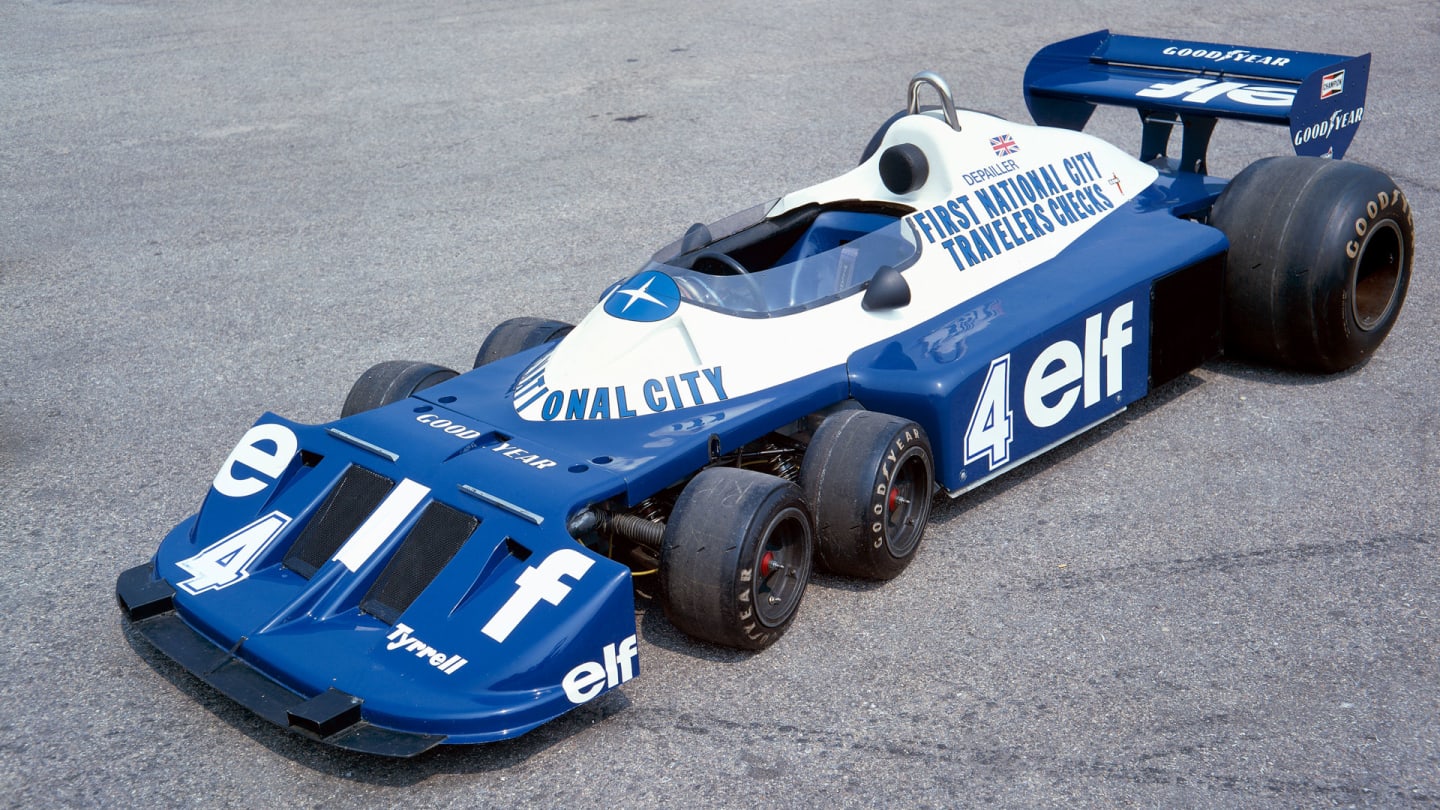 1977 Elf Tyrrell P34. This famous six wheeler was first produced in 1976. Patrick Depailler was the