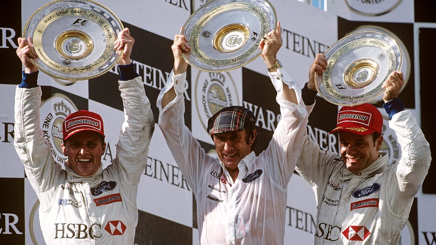 Johnny Herbert, Jackie Stewart, Rubens Barrichello, Grand Prix of Europe, Nurburgring, 26 September