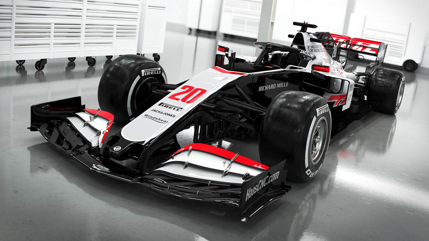 2020: The VF-20 goes back to traditional Haas colours: grey, white and red. The number on the front of the car is prominent, with an added red chevron, and red accents on the front wing. "I’m pleased to see the car return to the more familiar Haas Automation colours, it’s certainly a livery that people identify with," said Gene Haas, founder of Haas Automation and chairman of Haas F1 Team.