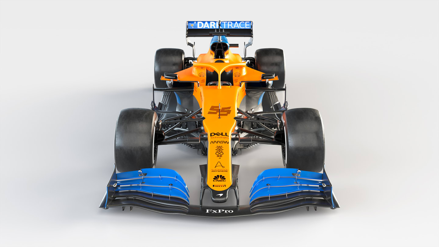 The 2020 McLaren MCL35, above, adopts an aggressive philosophy in terms of aero.