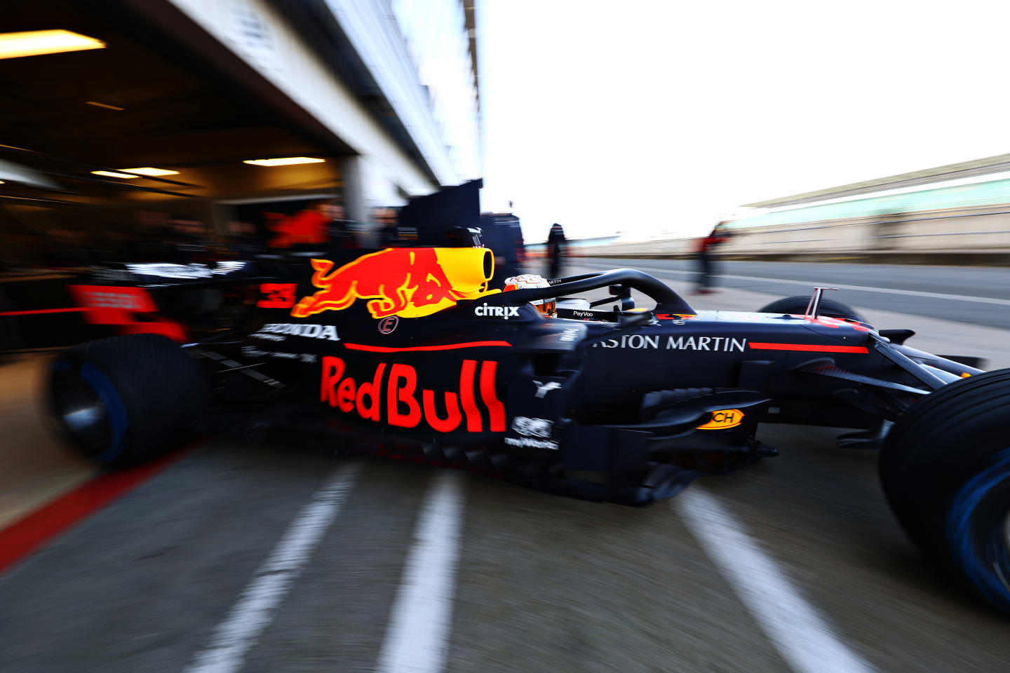 The RB16 leaves the garage