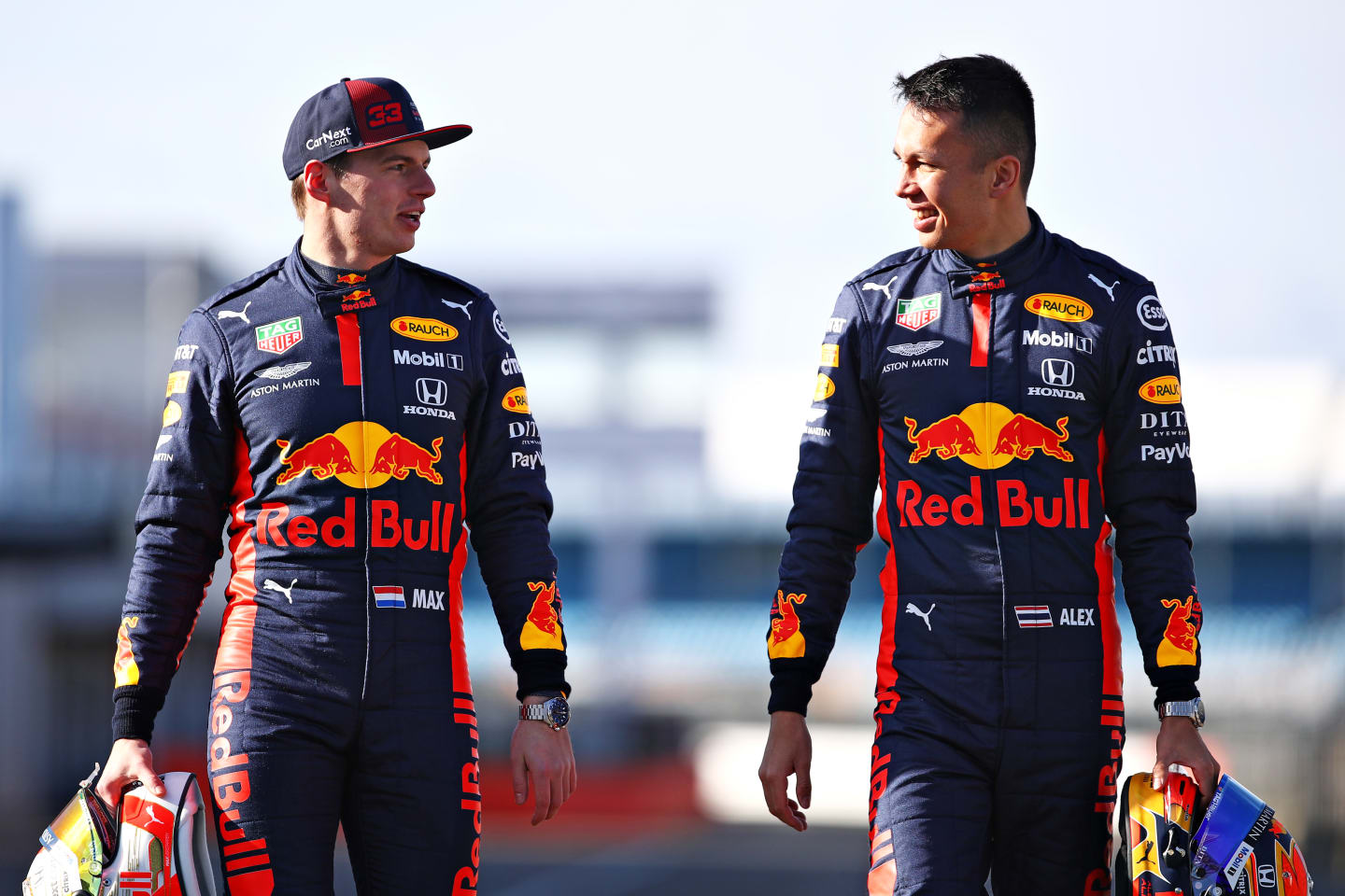 Drivers Max Verstappen and Alex Albon were in attendance to test the new car