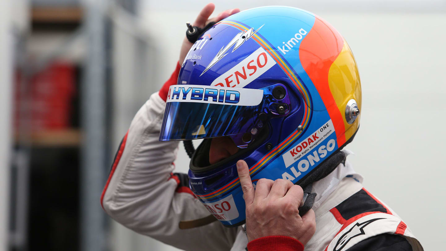 LE MANS, FRANCE - JUNE 12: Fernando Alonso of Spain and Toyota Gazoo Racing ahead of the 24 Hours