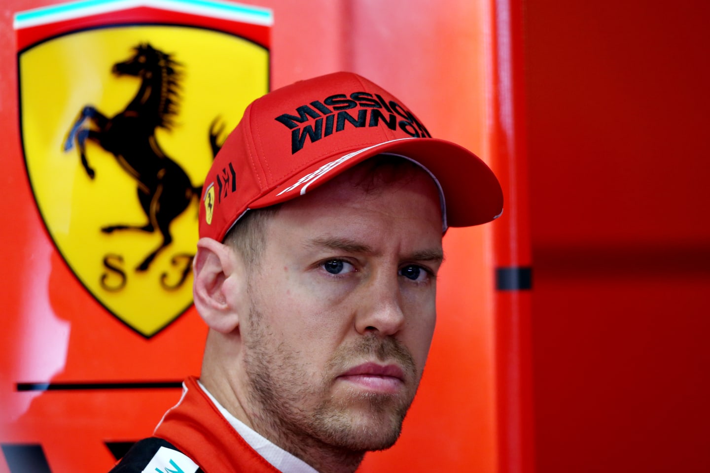BARCELONA, SPAIN - FEBRUARY 21: Sebastian Vettel of Germany driving the (5) Scuderia Ferrari SF1000