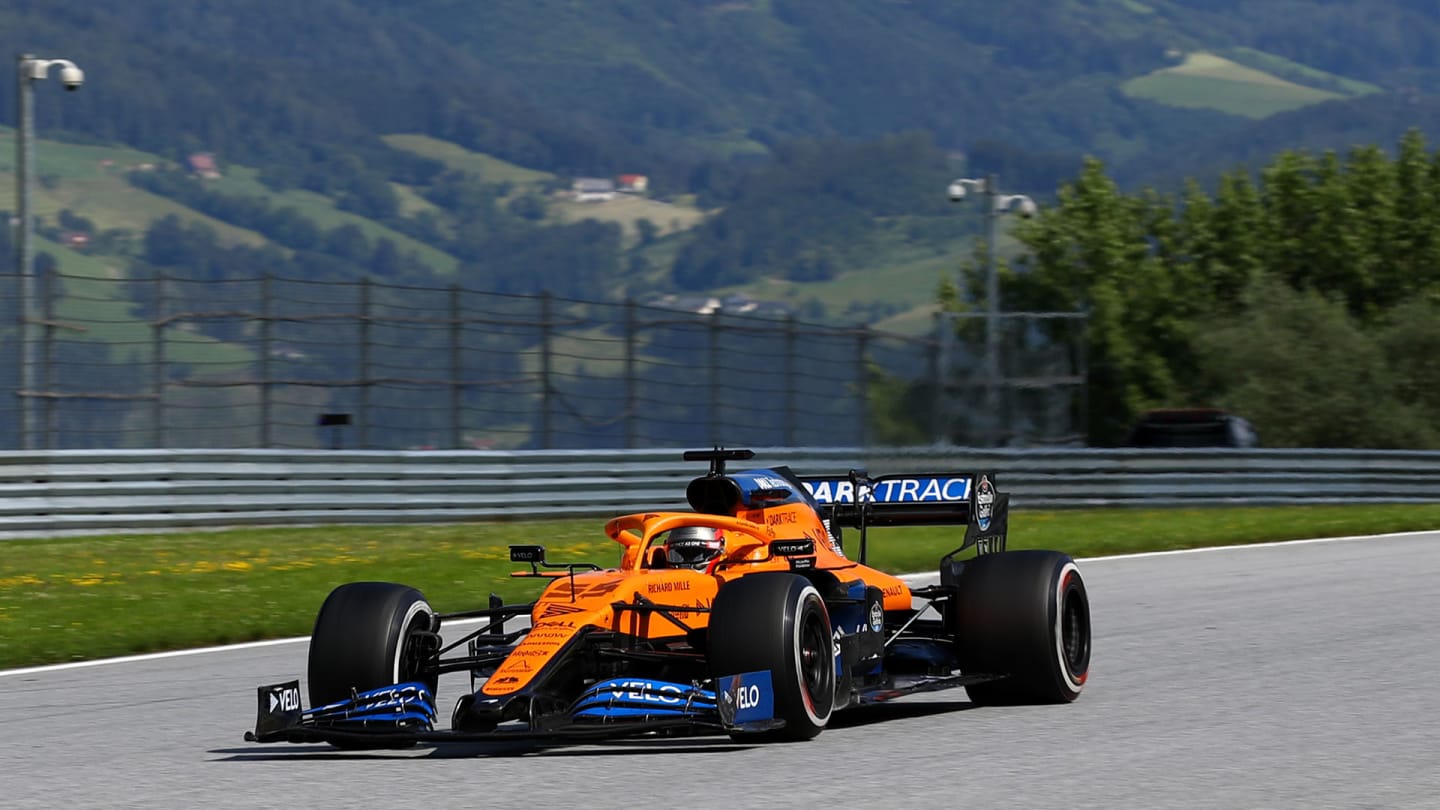SPIELBERG, AUSTRIA - JULY 05: Carlos Sainz of Spain driving the (55) McLaren F1 Team MCL35 Renault