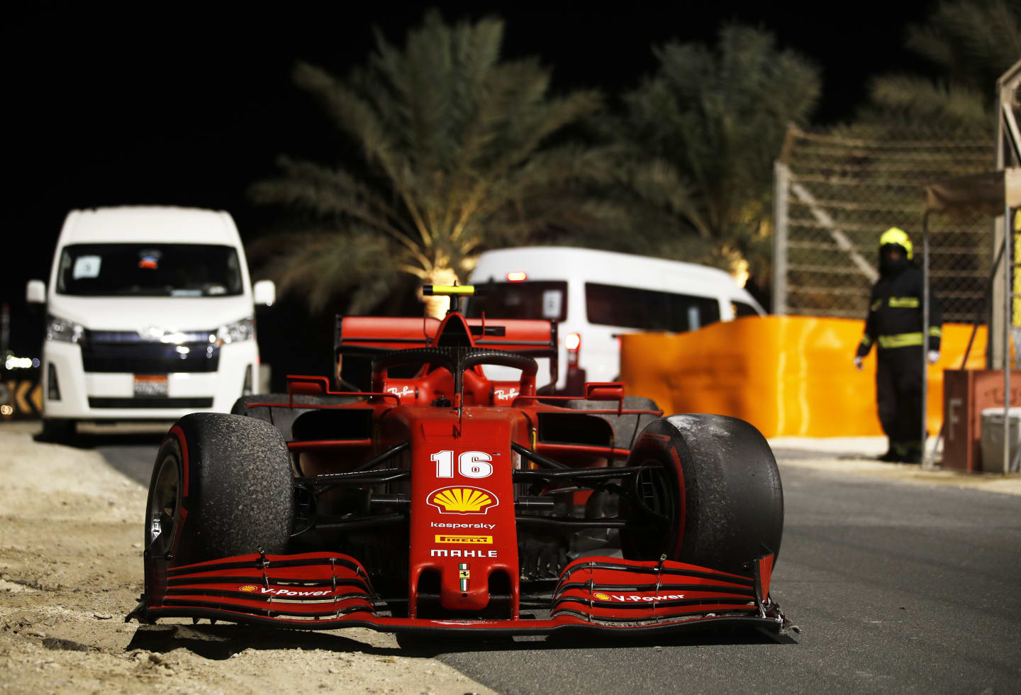 BAHRAIN, BAHRAIN - DECEMBER 06: The car of Charles Leclerc of Monaco and Ferrari is pictured at the