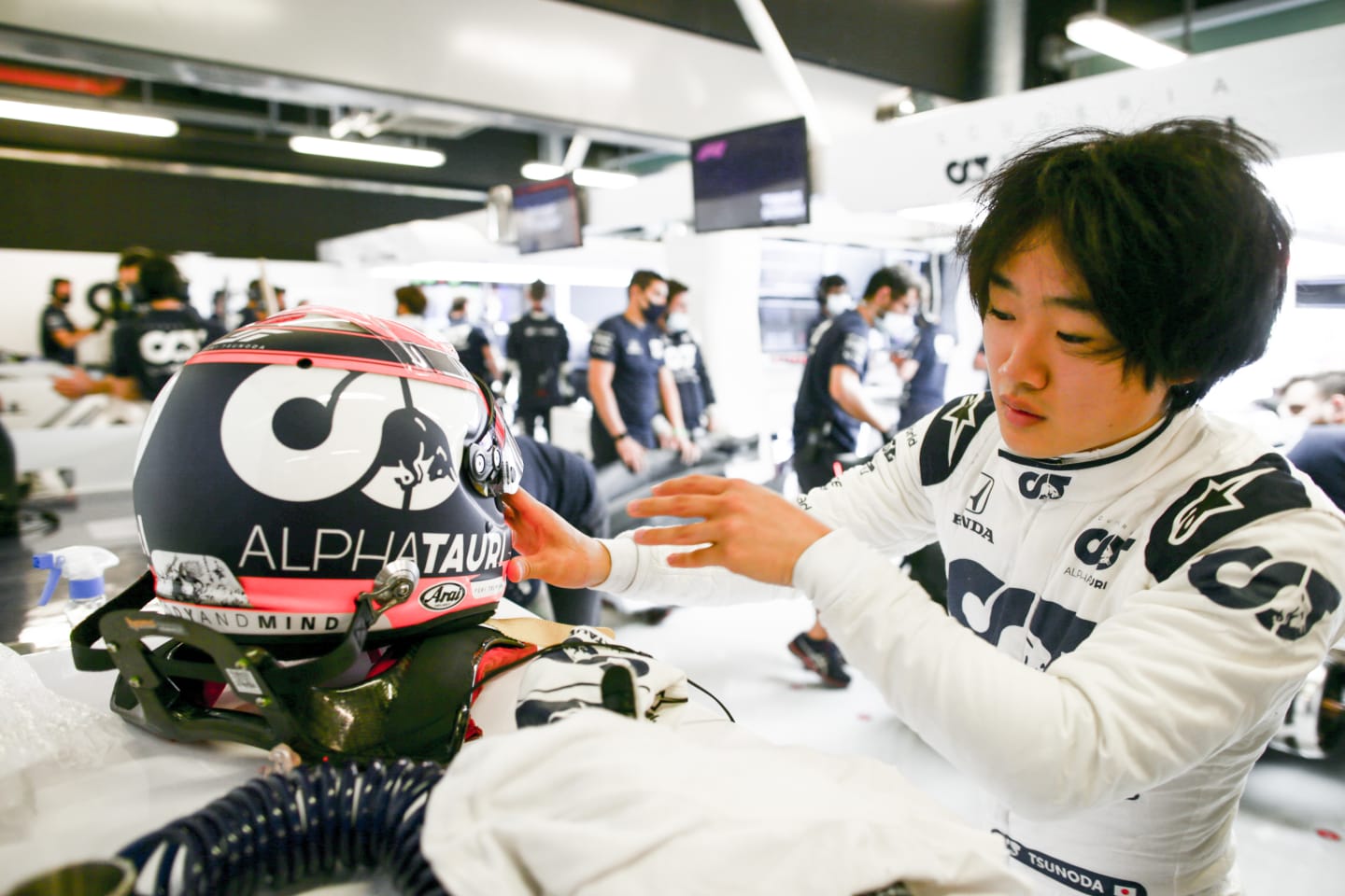 ABU DHABI, UNITED ARAB EMIRATES - DECEMBER 15: Yuki Tsunoda of Scuderia AlphaTauri and Japan 