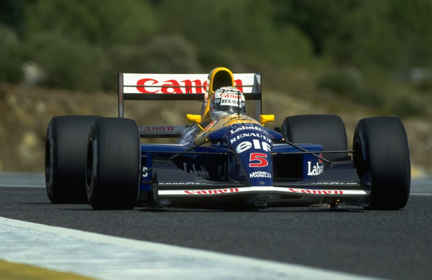 Sep 1992:  Williams-Renault driver Nigel Mansell of Great Britain in action during the Portuguese