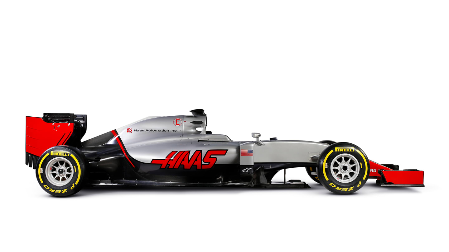 Powered by a Ferrari engine, the dark grey, light grey and red-toned colour scheme was inspired by Haas Automation's machine tools. Team Principal Guenther Steiner had previously managed Jaguar and worked at Red Bull before joining Haas.