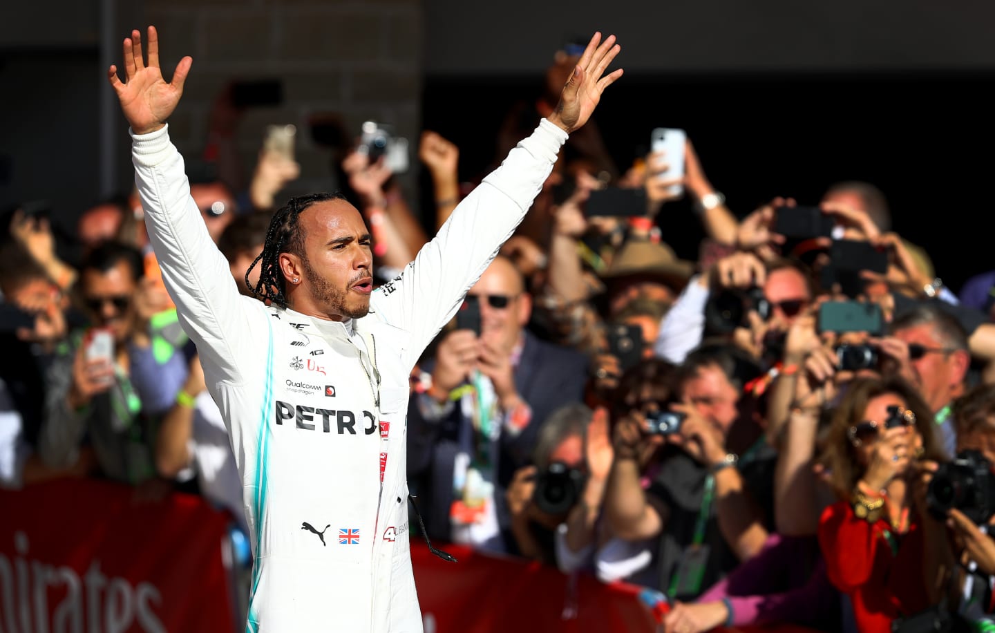 AUSTIN, TEXAS - NOVEMBER 03: 2019 Formula One World Drivers Champion Lewis Hamilton of Great