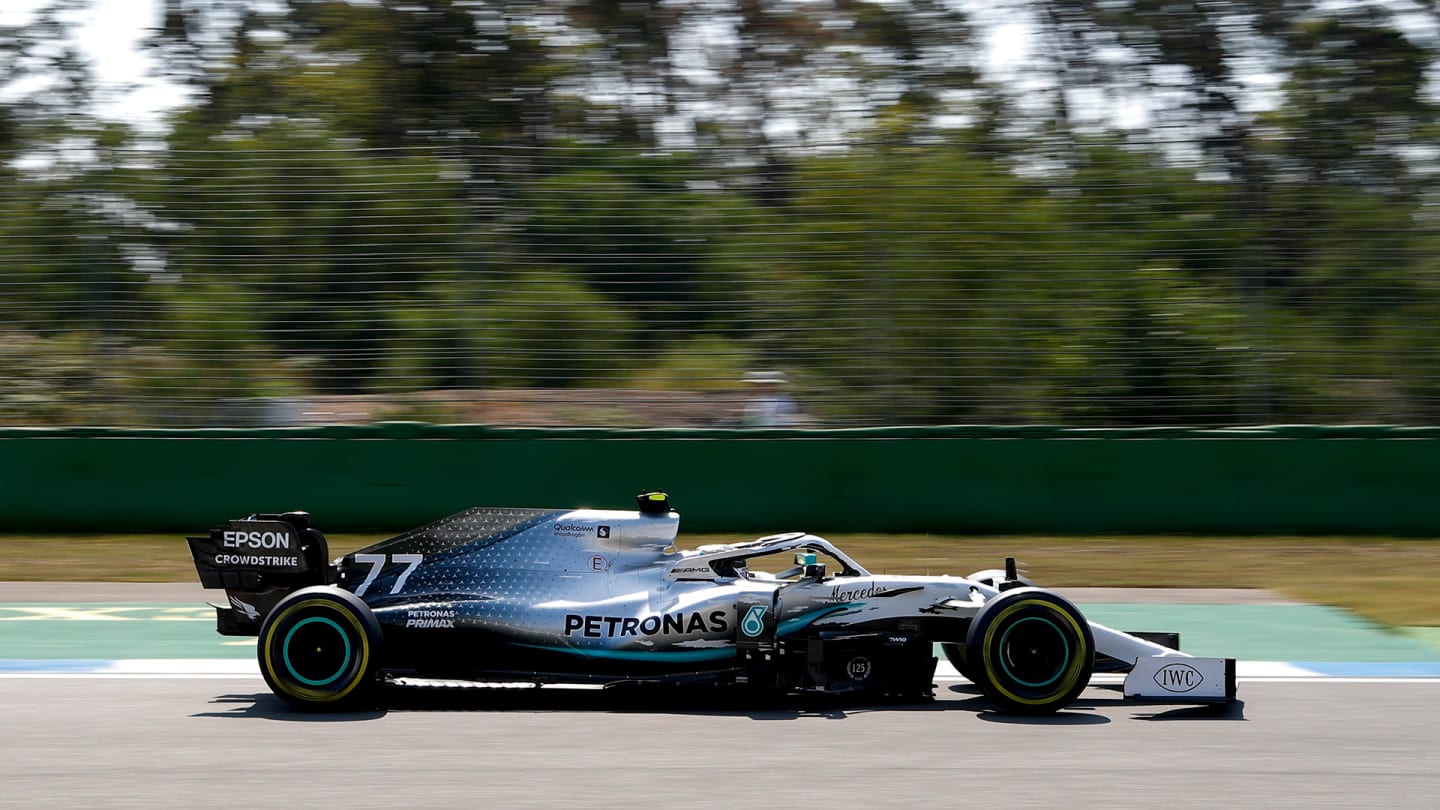 Mercedes paid tribute to 125 years of their marque in motorsport with a special livery for the 2019 German GP. It hinted at the story of Mercedes stripping the white paint off their W25 to save weight in 1934. The team explained: "Without the white paint, the metal bodywork of the car was exposed, giving it a silver look: the first Silver Arrow was born." Hamilton finished ninth and Bottas retired in what was a classic race.