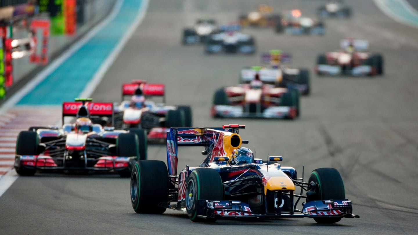 ABU DHABI, UNITED ARAB EMIRATES - NOVEMBER 14:  Sebastian Vettel of Red Bull and Germany during the